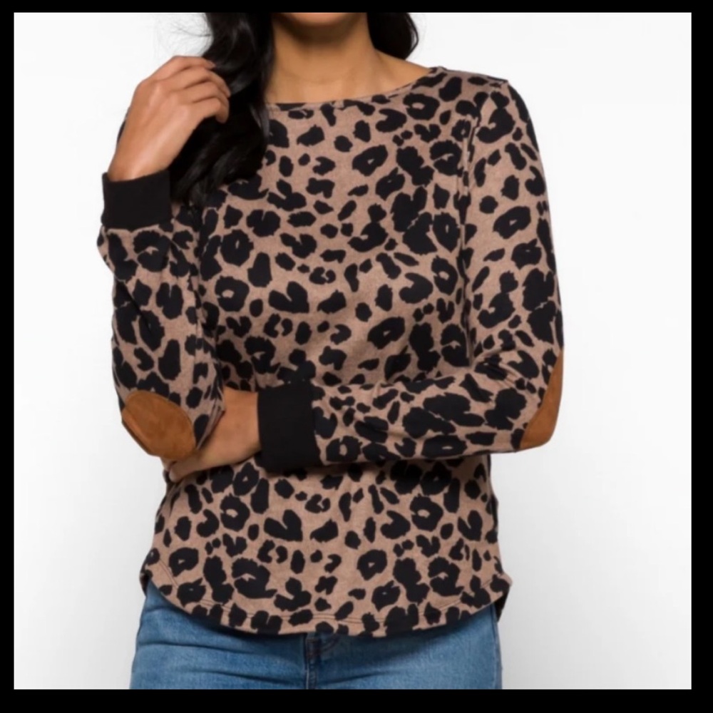 Pink Clover Abby Brown and Black knit top